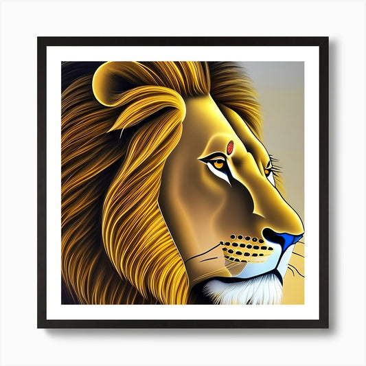 Beautiful Lion 1 Art Print Framed Wall Art Poster Canvas Print Picture