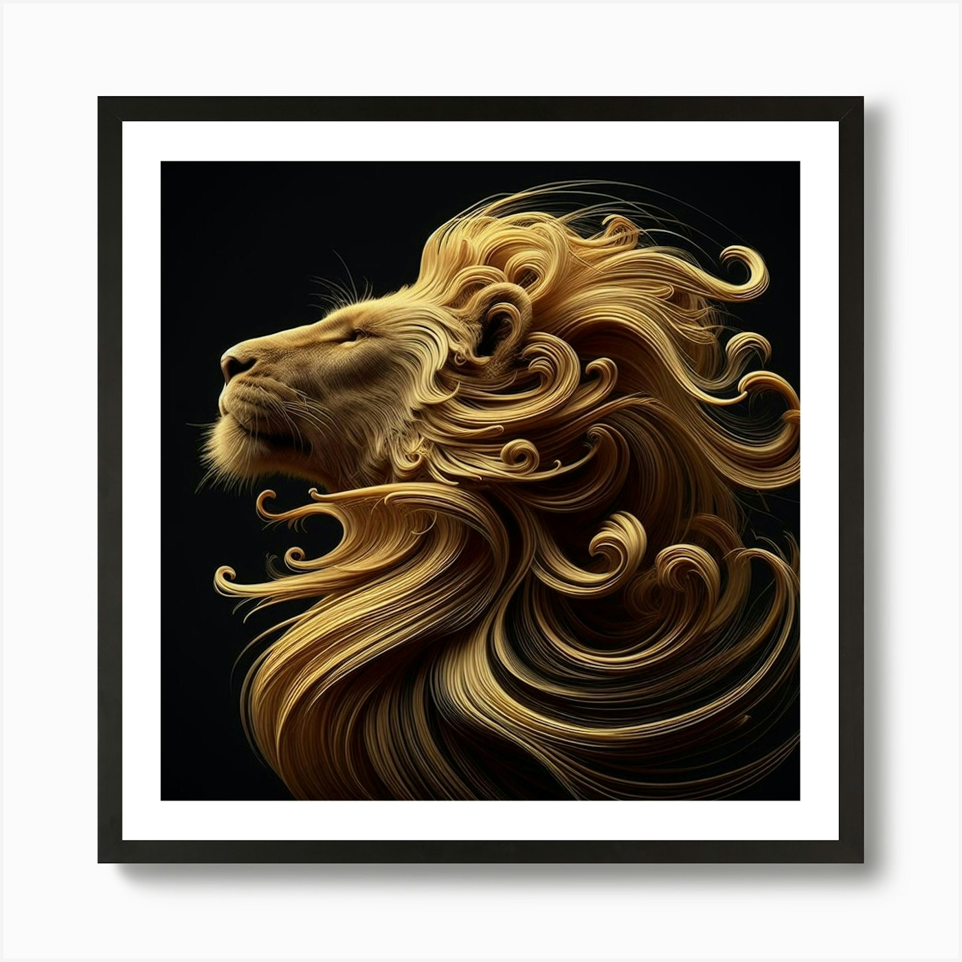 Lion Head 1 Art Print Framed Wall Art Poster Canvas Print Picture