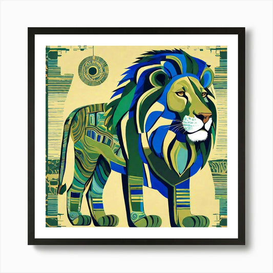 African Lion Art Print Framed Wall Art Poster Canvas Print Picture