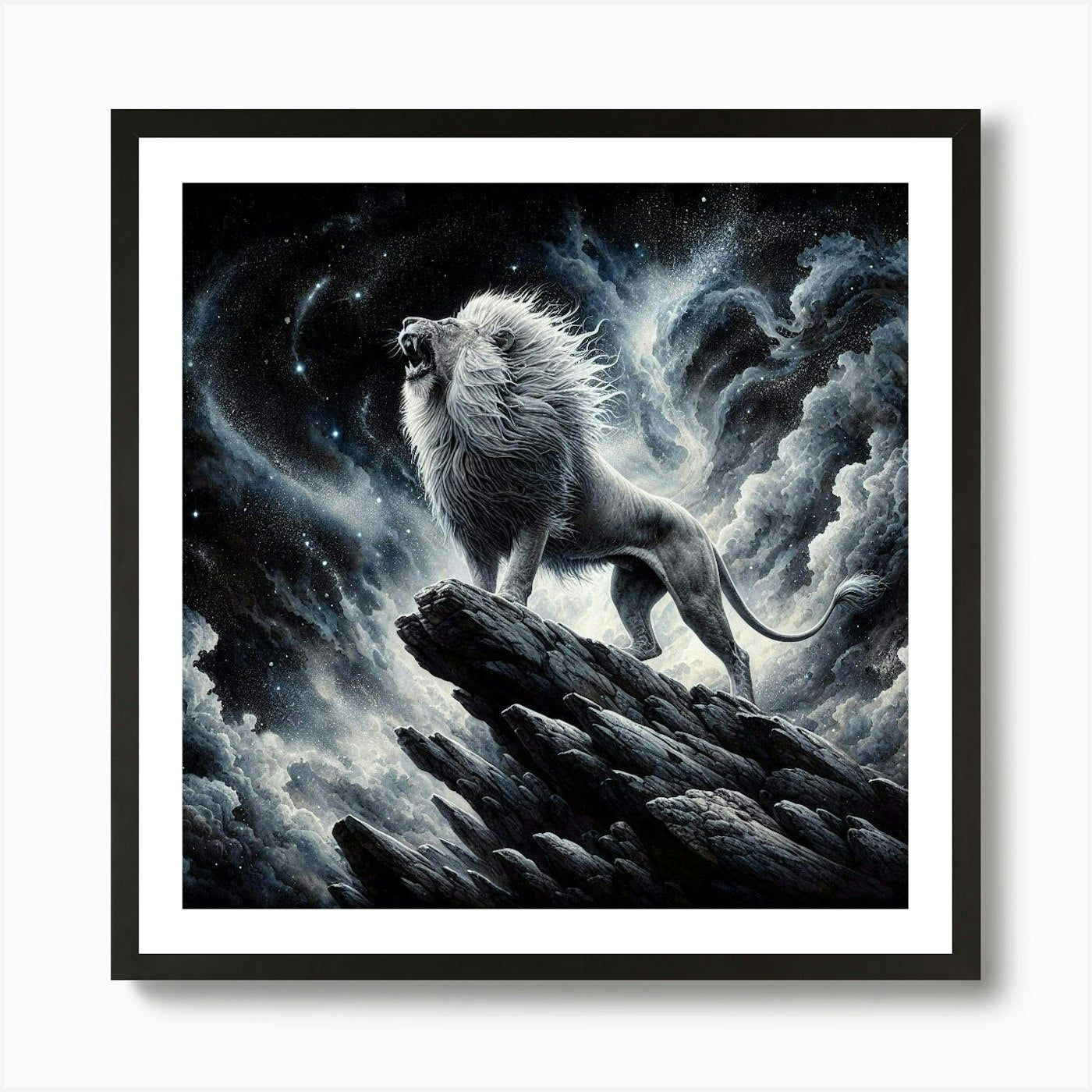 Lion Of The Night 1 Art Print Framed Wall Art Poster Canvas Print Picture