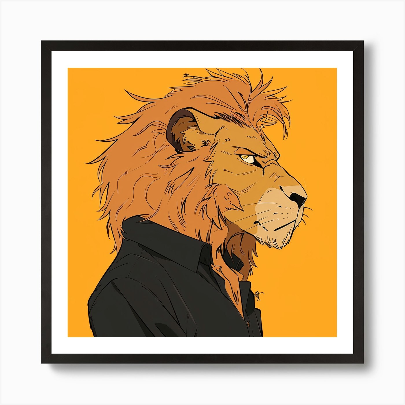 Lion Bored Art Print Framed Wall Art Poster Canvas Print Picture