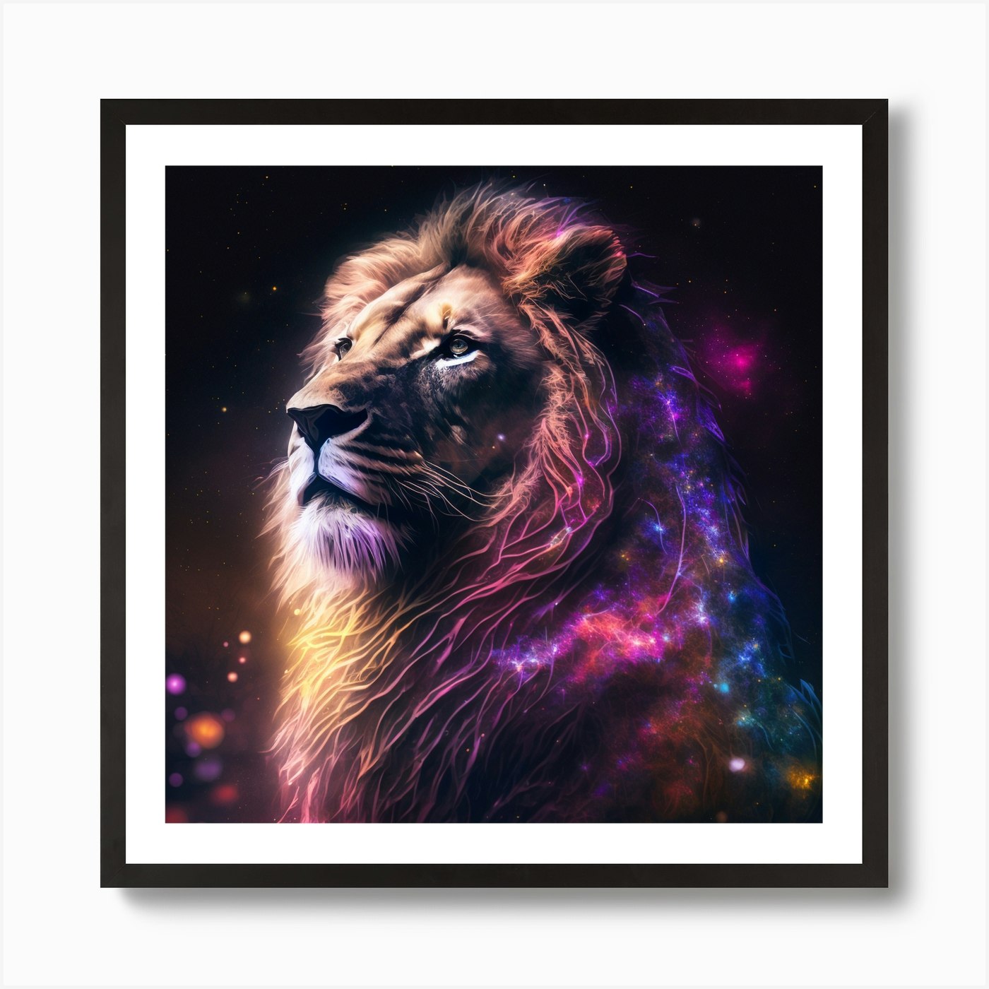 Galaxy Lion 1 Art Print Framed Wall Art Poster Canvas Print Picture