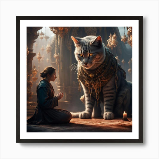 Tiger And The Lion Art Print Framed Wall Art Poster Canvas Print Picture