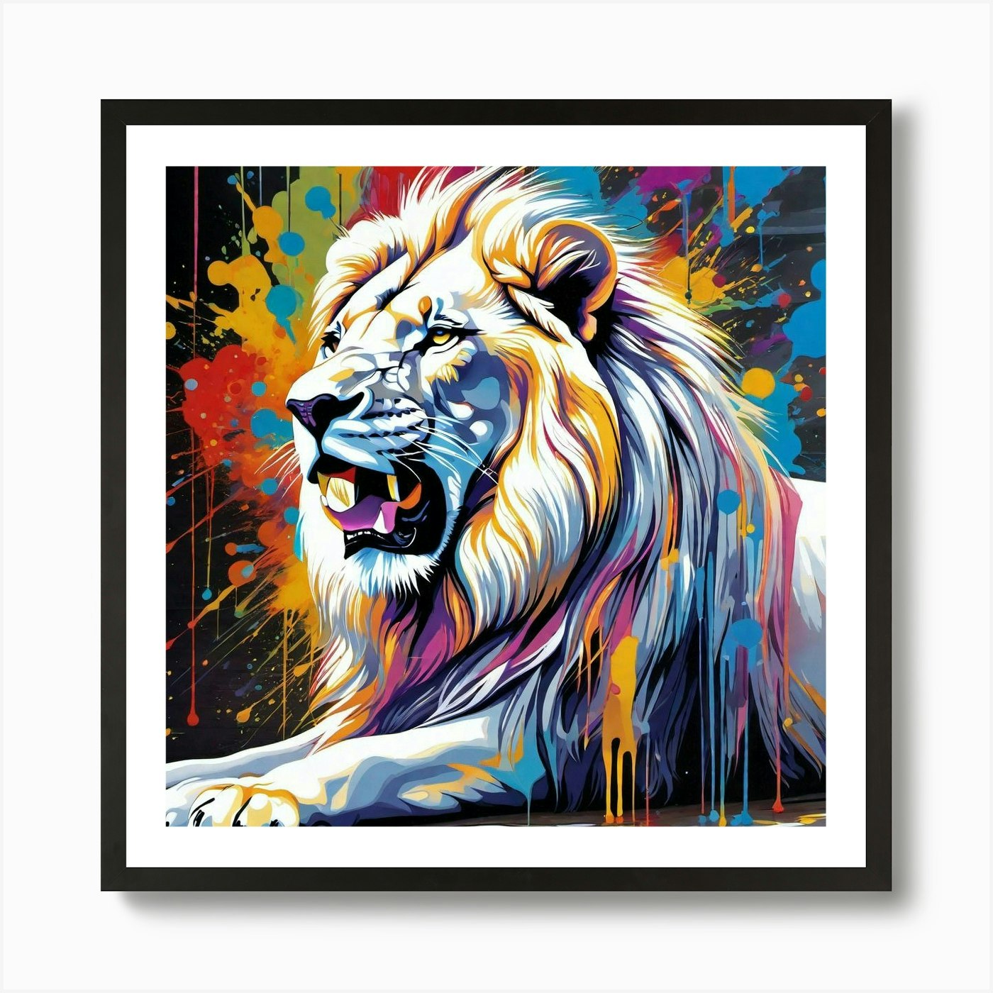 Lion Painting 88 Art Print Framed Wall Art Poster Canvas Print Picture