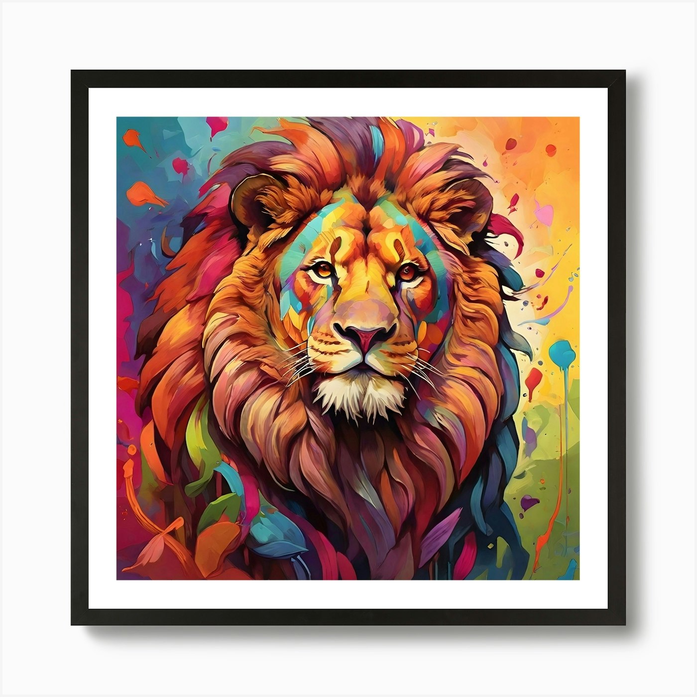 Lion Painting Art Print Framed Wall Art Poster Canvas Print Picture