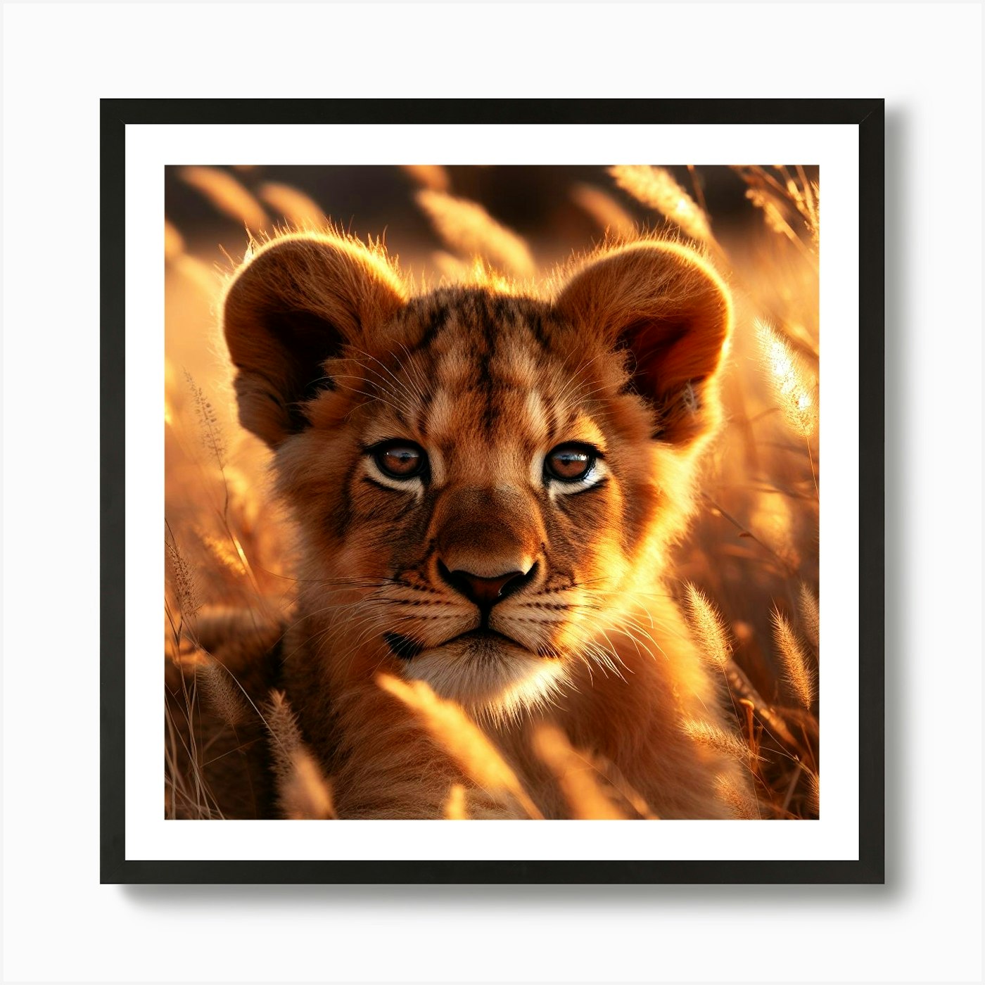 Lion Cub Art Print Framed Wall Art Poster Canvas Print Picture