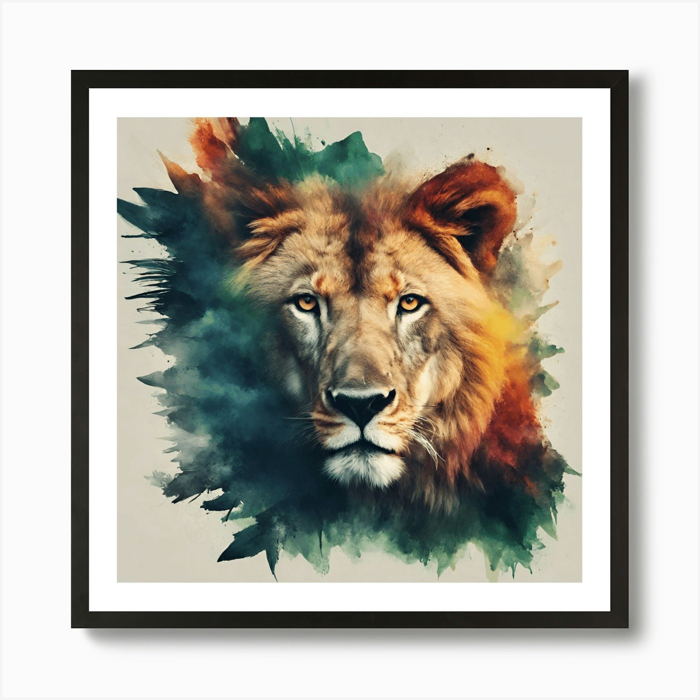 head of Lion Art Print Framed Wall Art Poster Canvas Print Picture