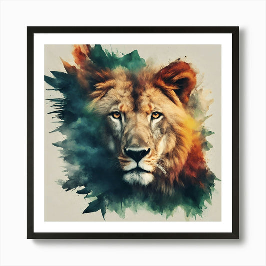 head of Lion Art Print Framed Wall Art Poster Canvas Print Picture