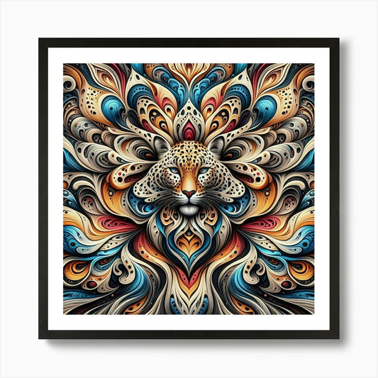 Psychedelic Lion Art Print Framed Wall Art Poster Canvas Print Picture
