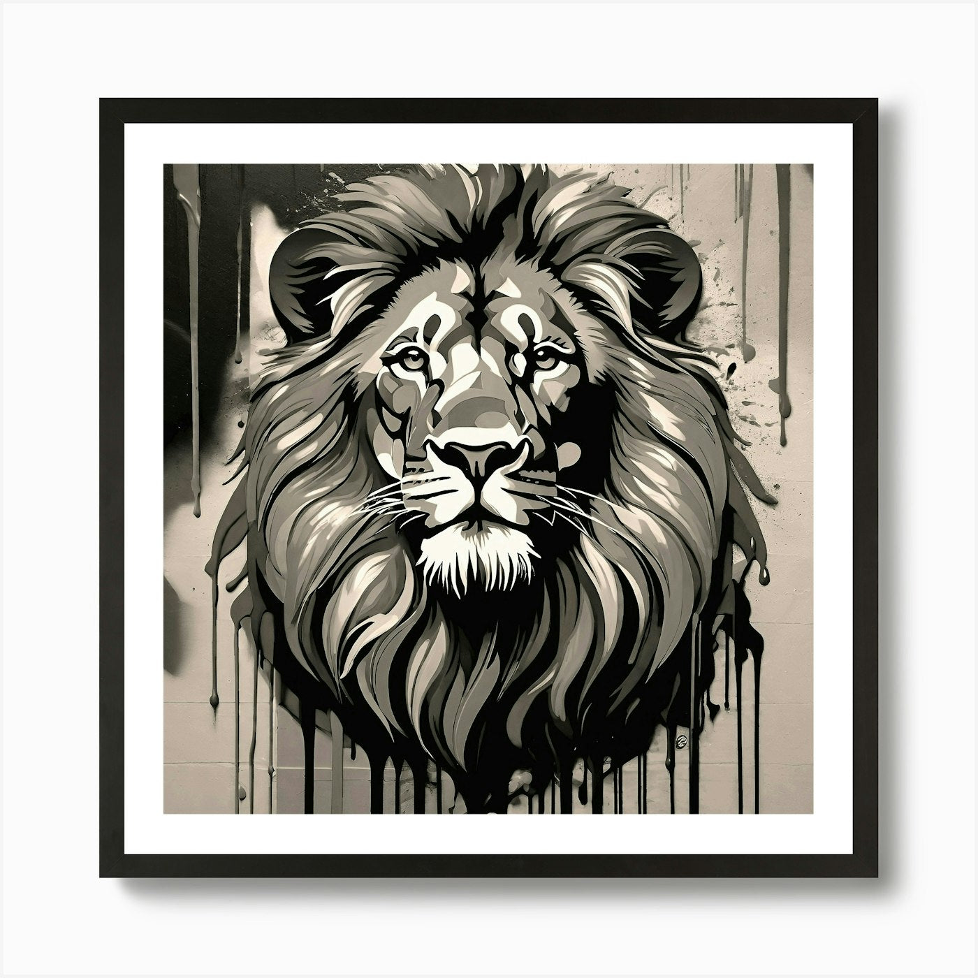 Lion Head Art Print Framed Wall Art Poster Canvas Print Picture