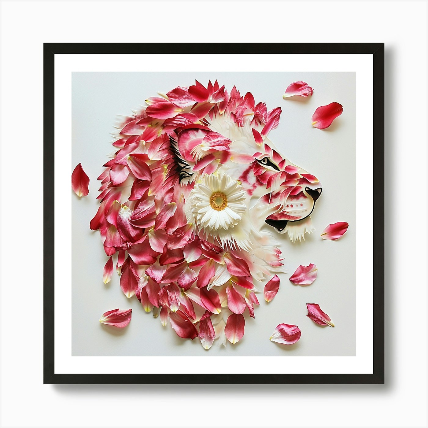 Floral Lion Art Print Framed Wall Art Poster Canvas Print Picture
