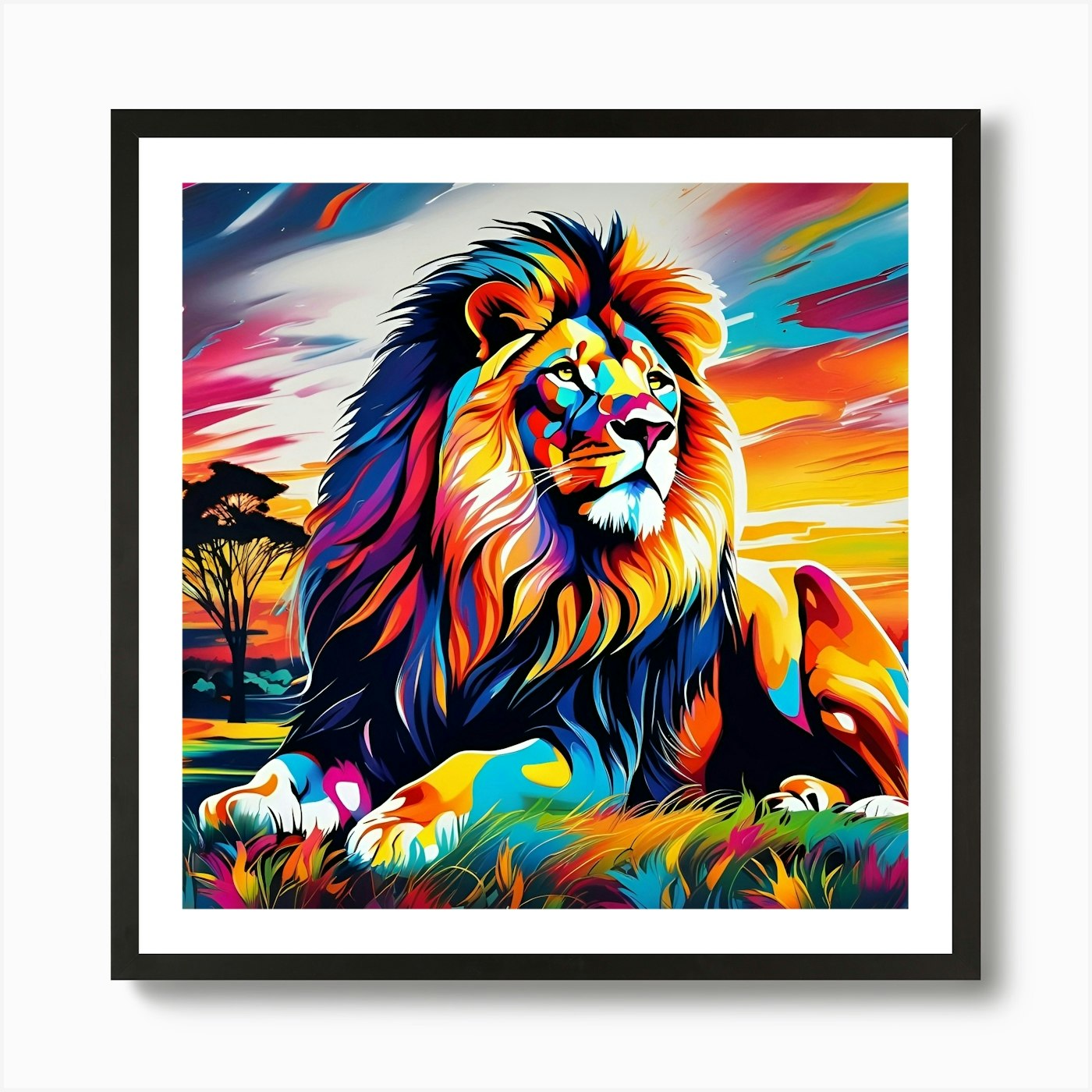 Lion Painting 12 Art Print Framed Wall Art Poster Canvas Print Picture