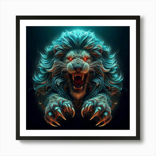 Brave Lion Art Print Framed Wall Art Poster Canvas Print Picture
