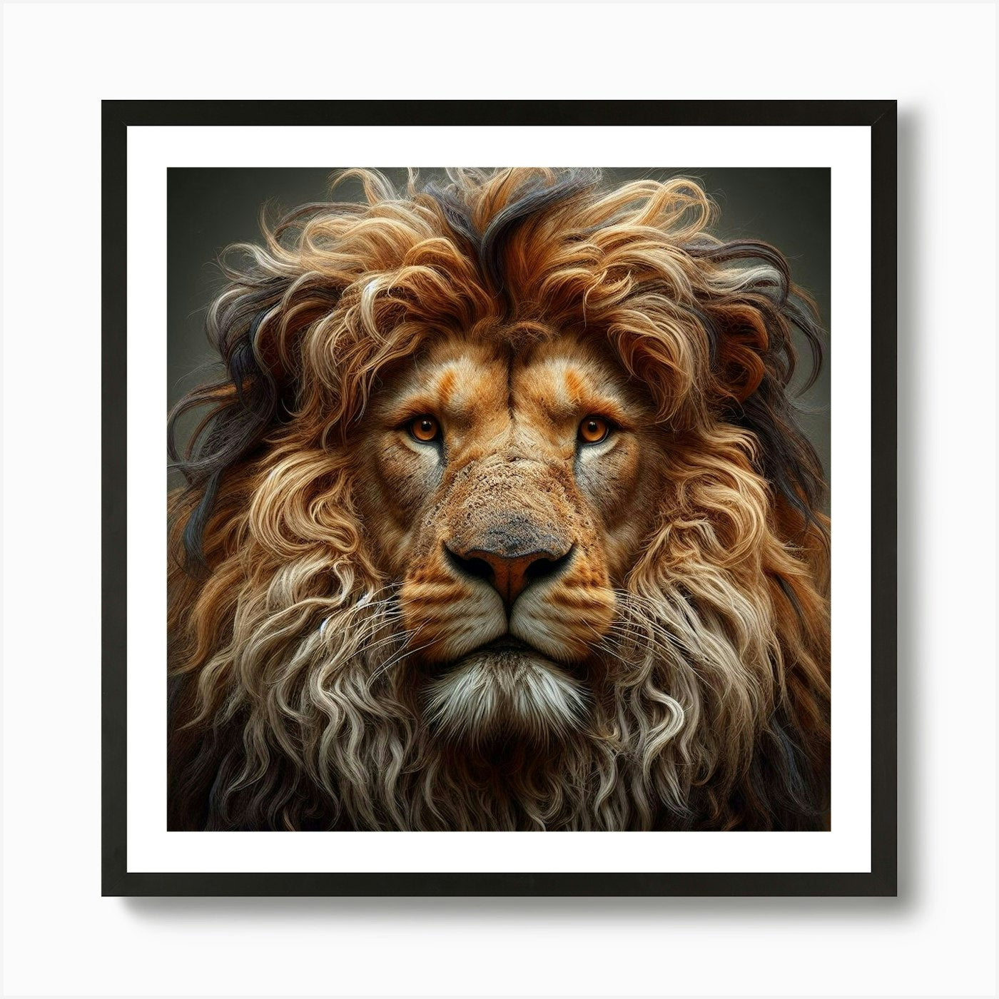 Lion Portrait 1 Art Print Framed Wall Art Poster Canvas Print Picture