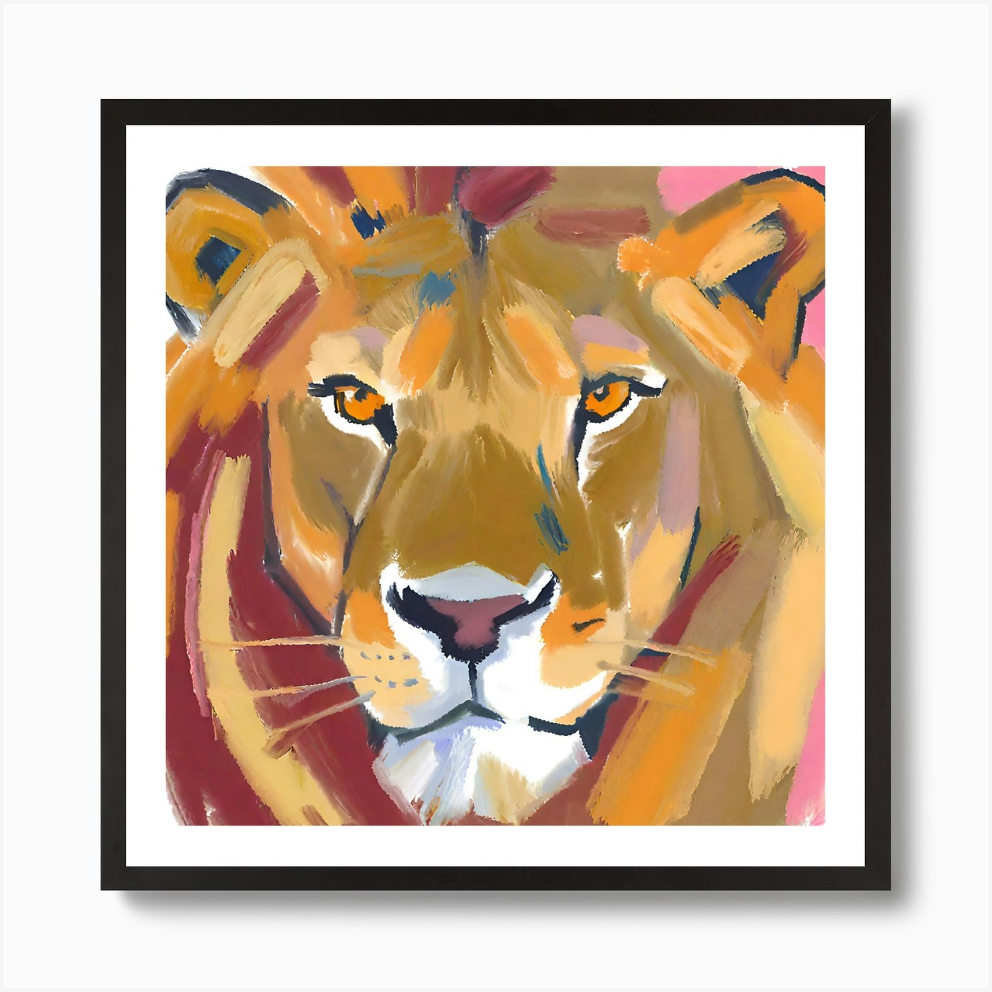 African Lion 02 Art Print Framed Wall Art Poster Canvas Print Picture