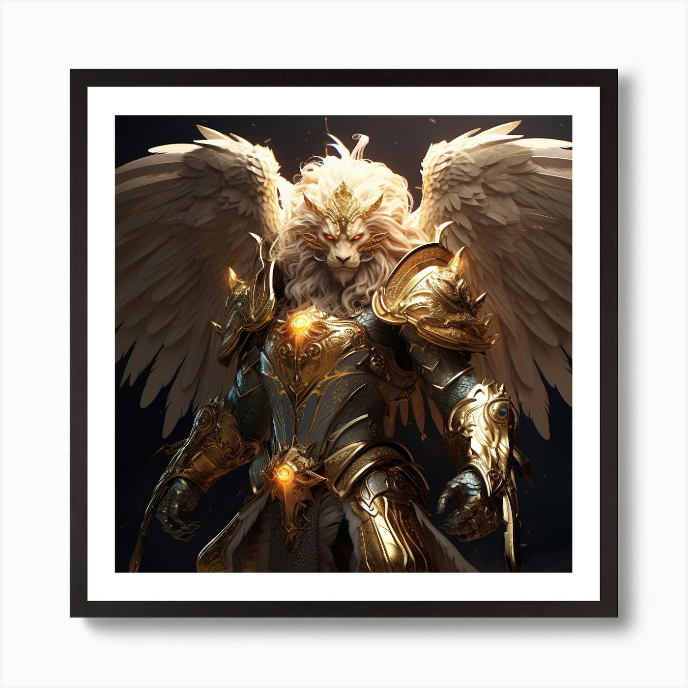 Lion Kinggg #12 -Juangisme Art Prin Framed Wall Art Poster Canvas Print Picture