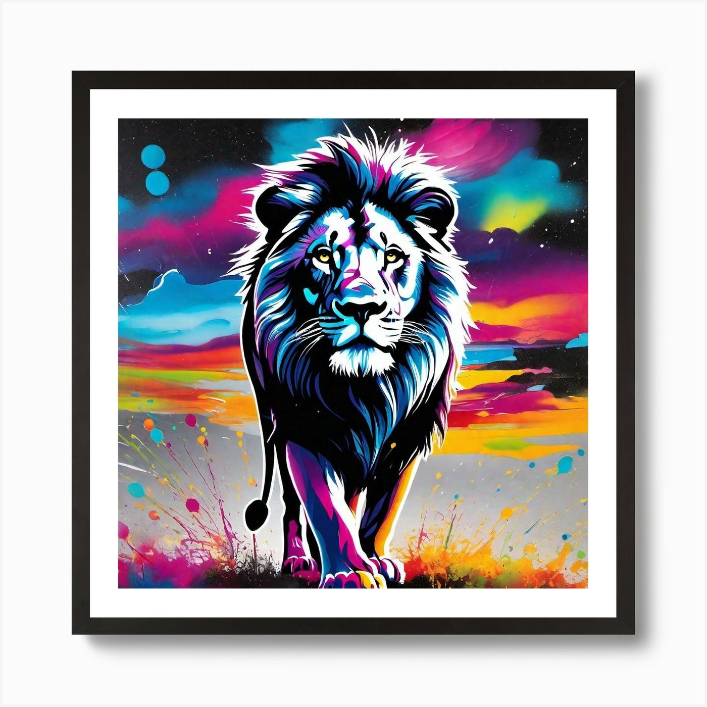 Lion Painting 8 Art Print Framed Wall Art Poster Canvas Print Picture