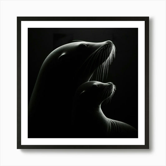 Sea Lions 1 Art Print Framed Wall Art Poster Canvas Print Picture