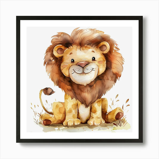 Watercolor Lion 2 Art Print Framed Wall Art Poster Canvas Print Picture