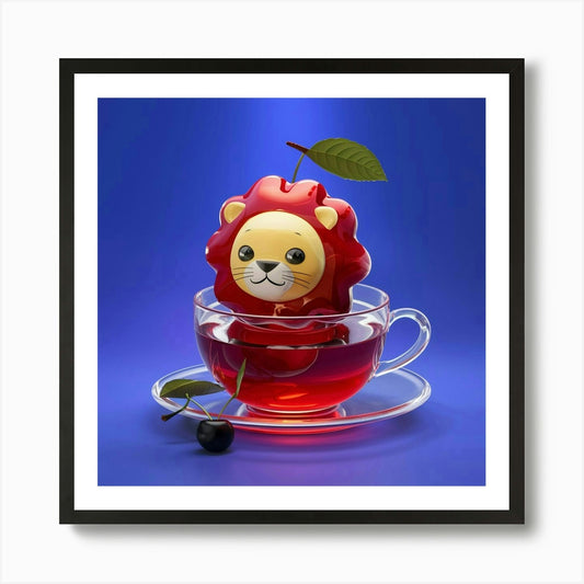 Lion In A Cup 1 Art Print Framed Wall Art Poster Canvas Print Picture