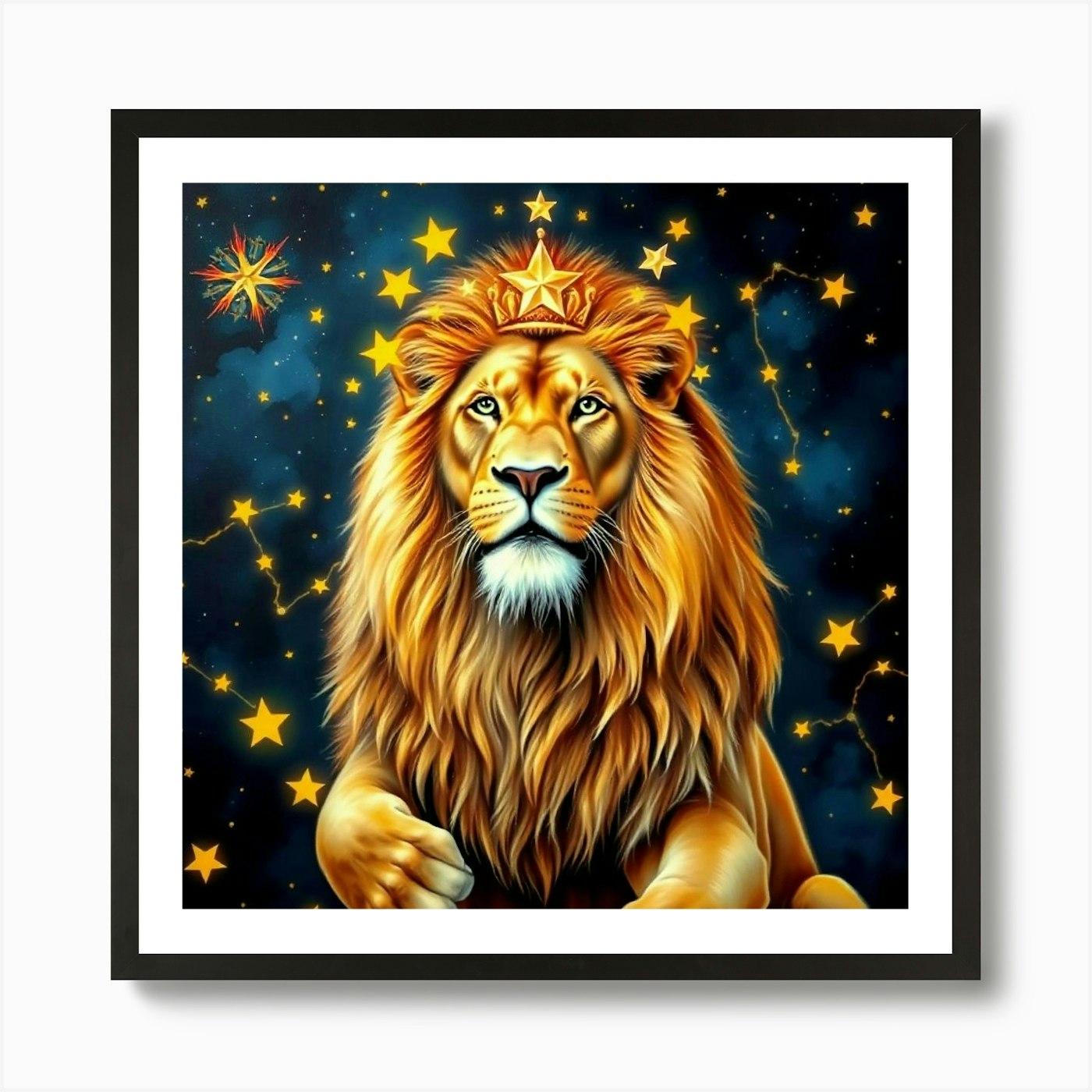 Zodiac Lion 21 Art Print Framed Wall Art Poster Canvas Print Picture