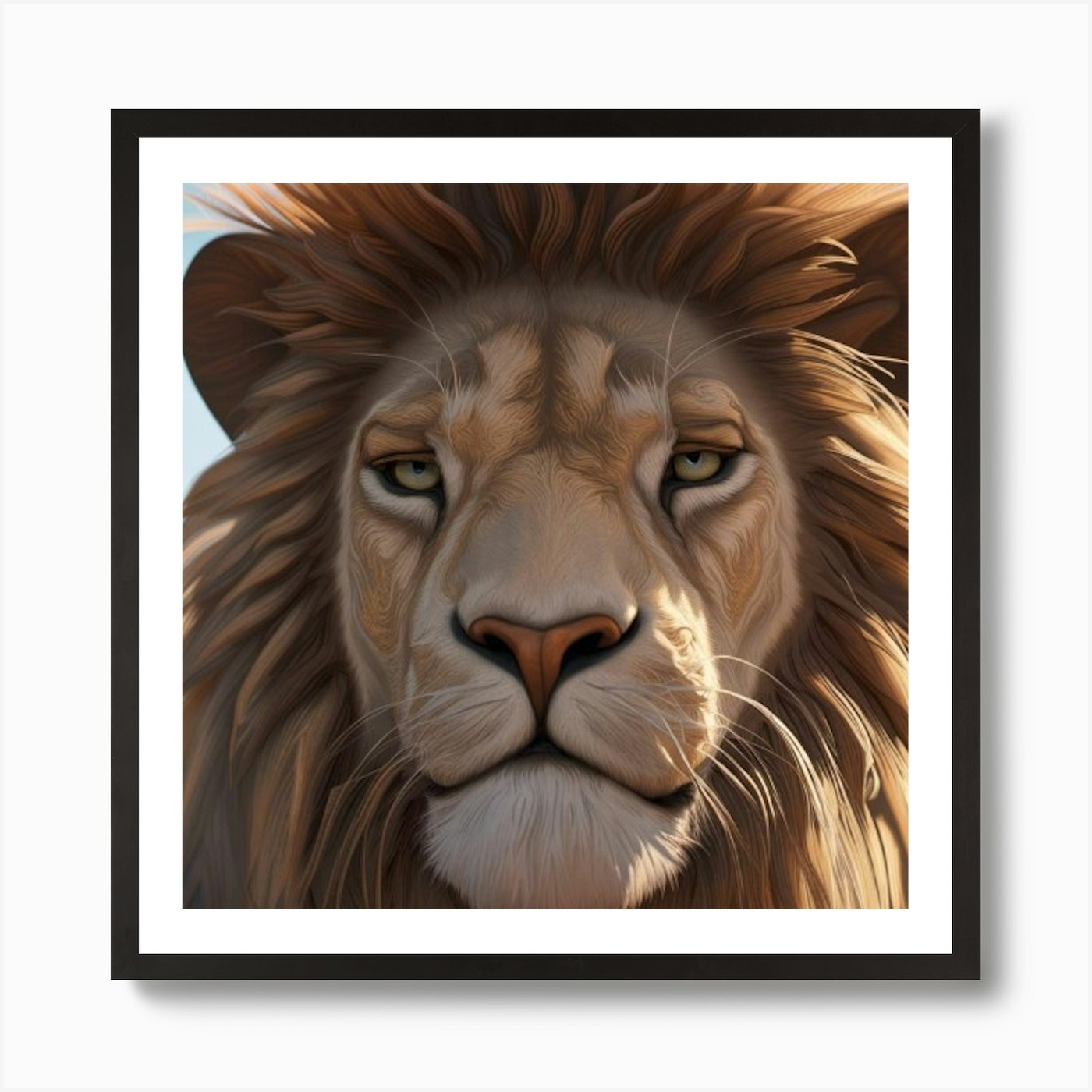 Lion Portrait 1 Art Print Framed Wall Art Poster Canvas Print Picture