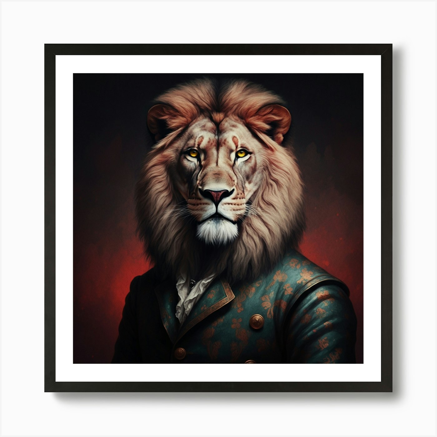 Lion Portrait Art Print Framed Wall Art Poster Canvas Print Picture