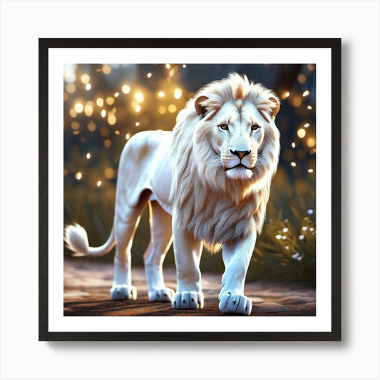 Lion In The Forest 50 Art Print Framed Wall Art Poster Canvas Print Picture