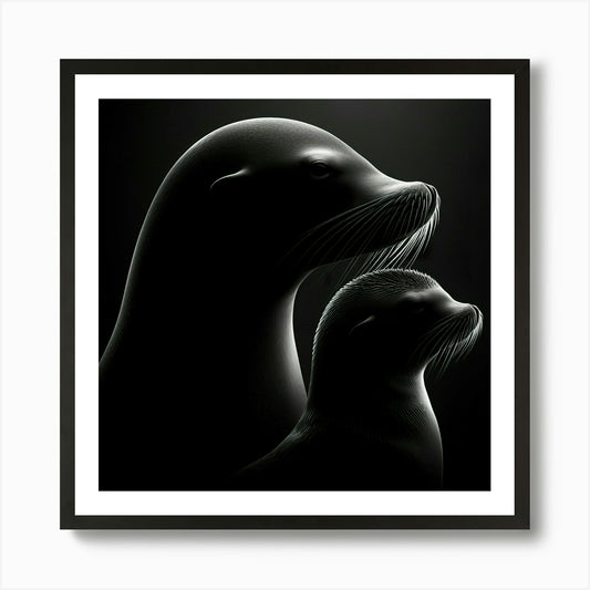 Sea Lions 2 Art Print Framed Wall Art Poster Canvas Print Picture