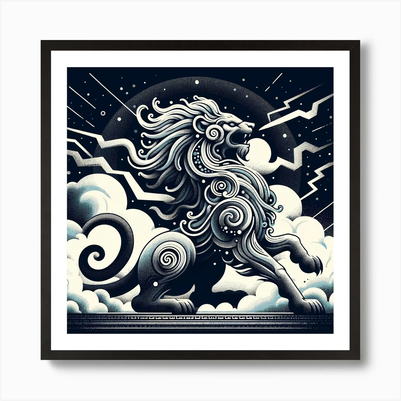 Zodiac Lion Art Print Framed Wall Art Poster Canvas Print Picture