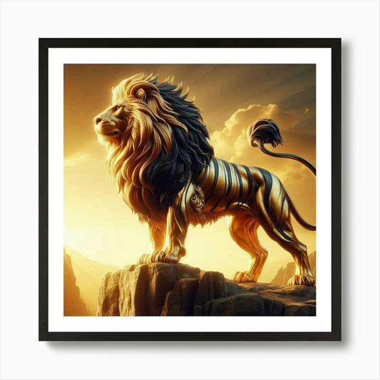 Golden Lion 6 Art Print Framed Wall Art Poster Canvas Print Picture