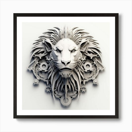 Armadiler Lion Head Made From Tools Framed Wall Art Poster Canvas Print Picture