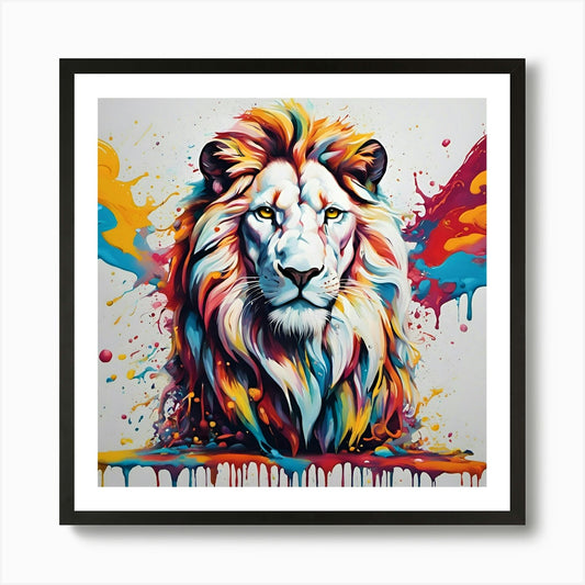 Colorful Lion Art Print Framed Wall Art Poster Canvas Print Picture