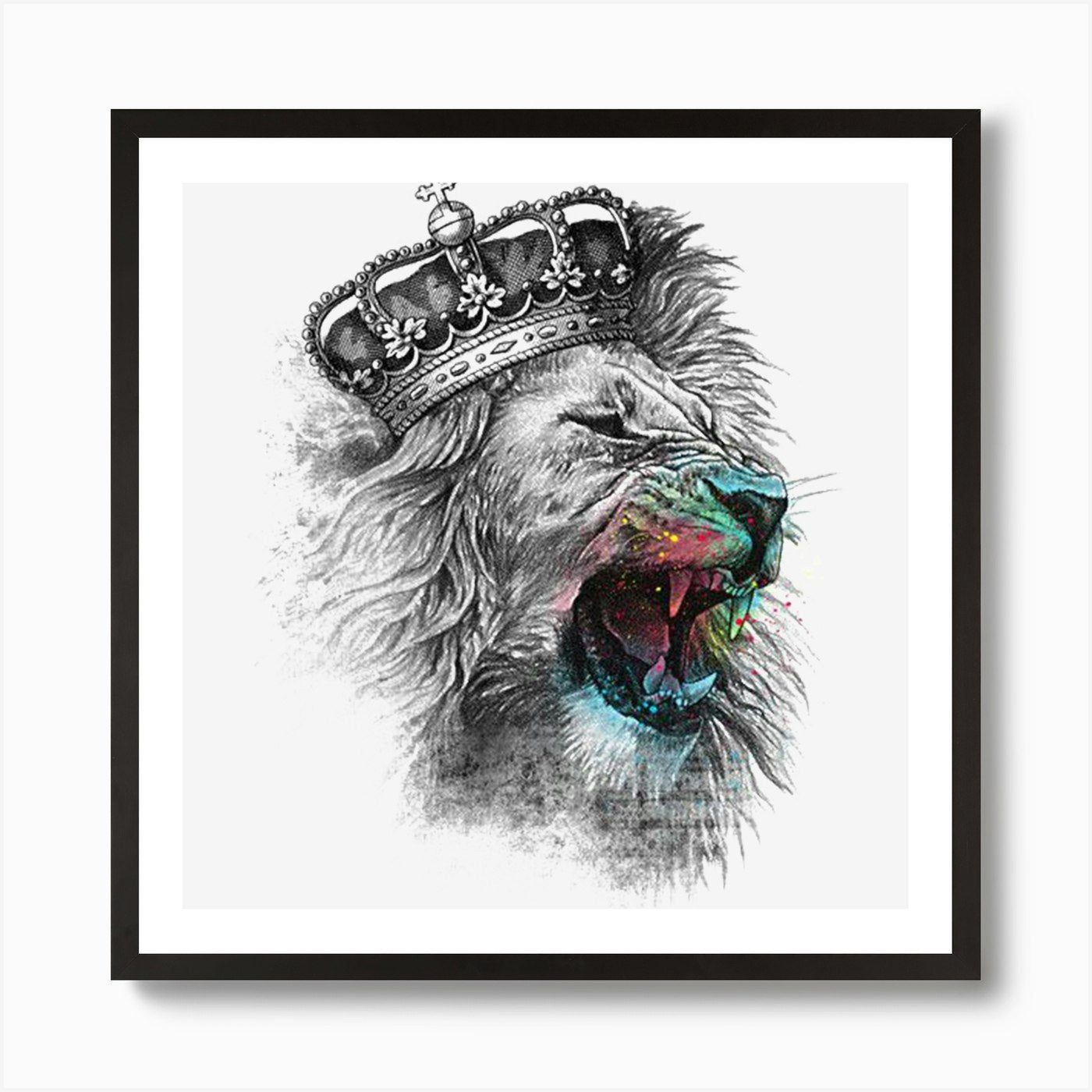 Lion King Head Art Print Framed Wall Art Poster Canvas Print Picture