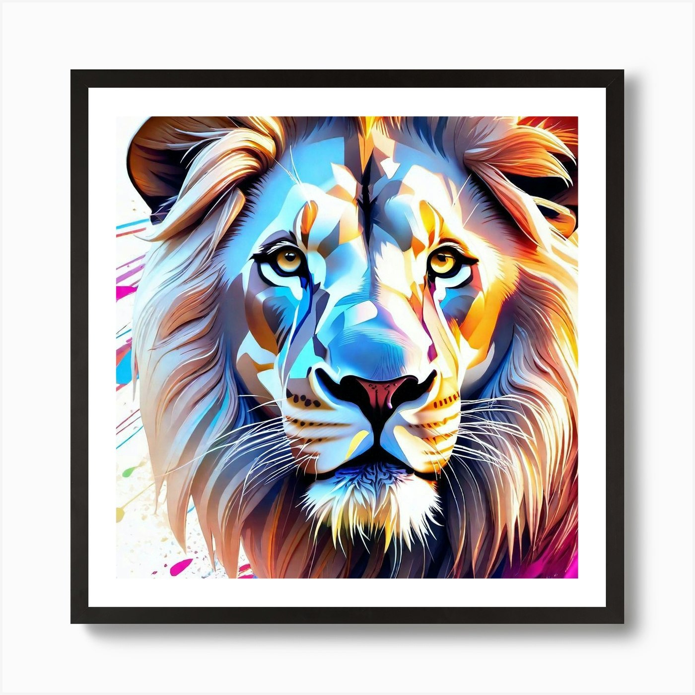 Lion Painting 93 Art Print Framed Wall Art Poster Canvas Print Picture