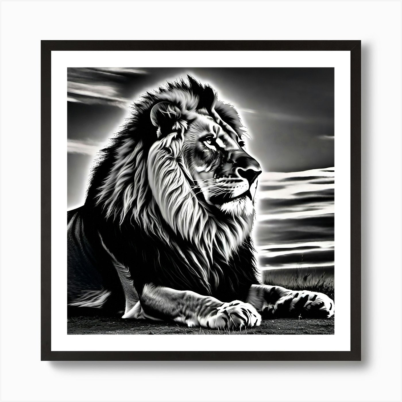 Liony Art Print Framed Wall Art Poster Canvas Print Picture