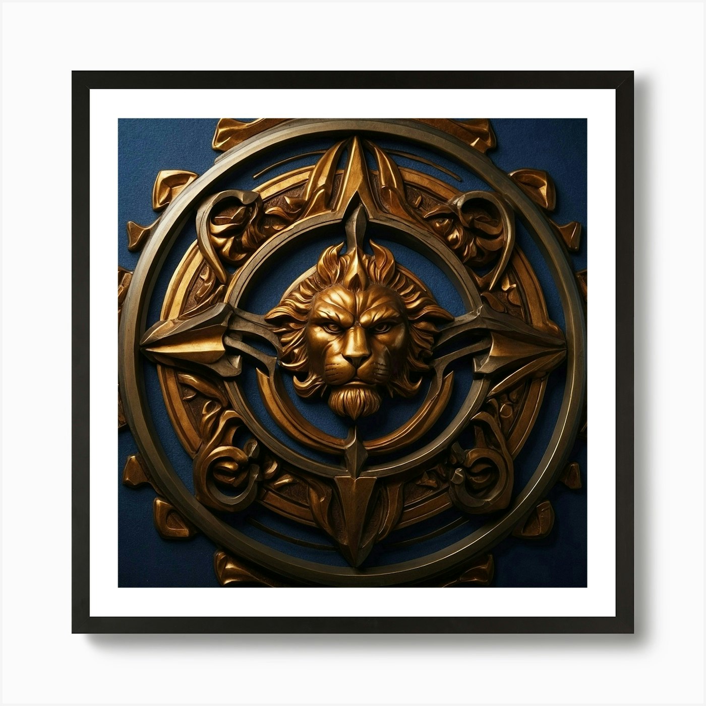 Lion Head Art Print Framed Wall Art Poster Canvas Print Picture