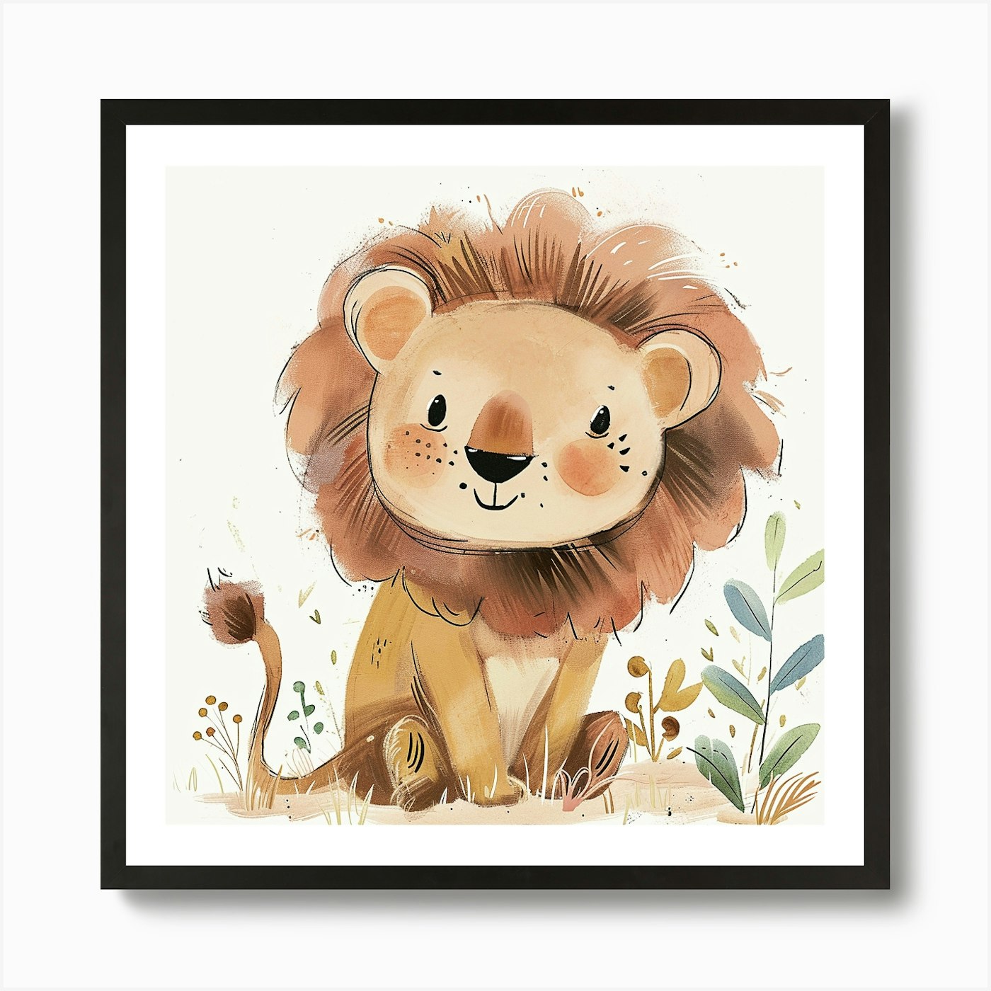 Little Lion Art Print Framed Wall Art Poster Canvas Print Picture