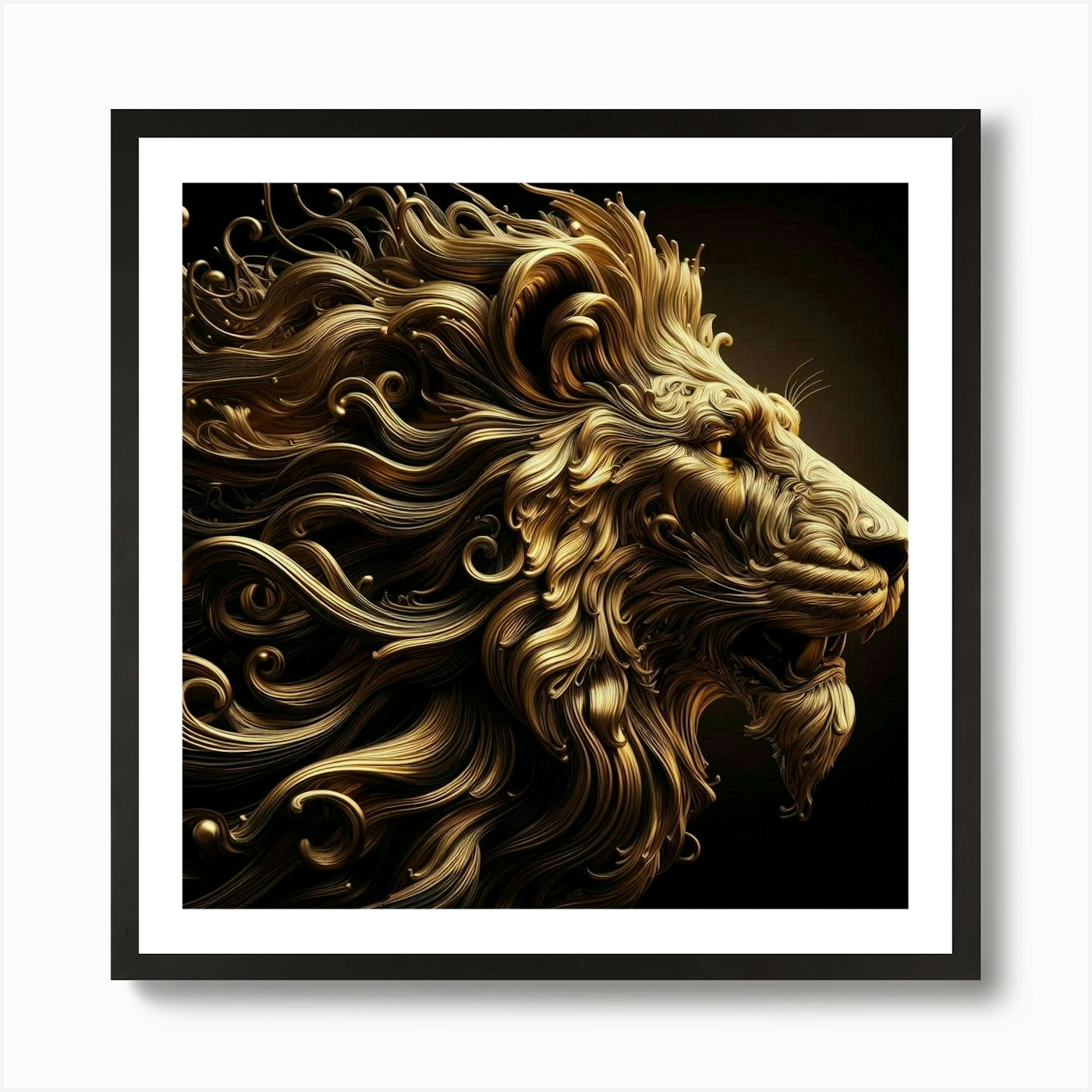 Lion Head 67 Art Print Framed Wall Art Poster Canvas Print Picture