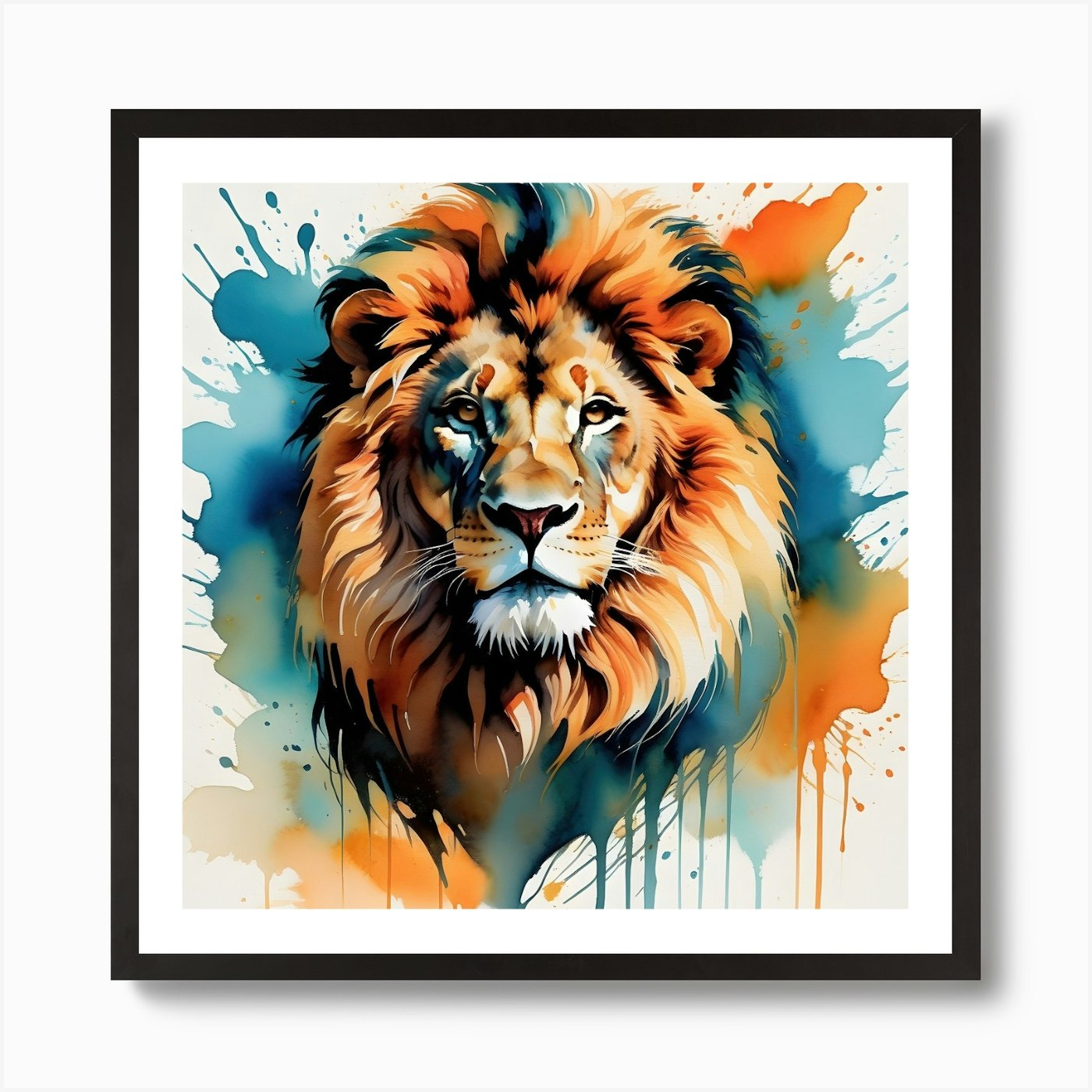 Lion Painting Art Print Framed Wall Art Poster Canvas Print Picture