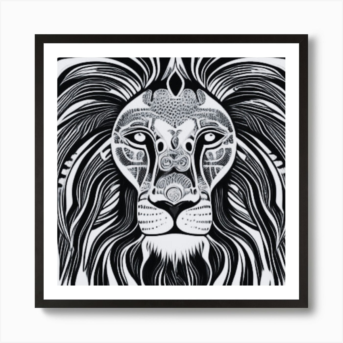 Lion Head Art Print Framed Wall Art Poster Canvas Print Picture