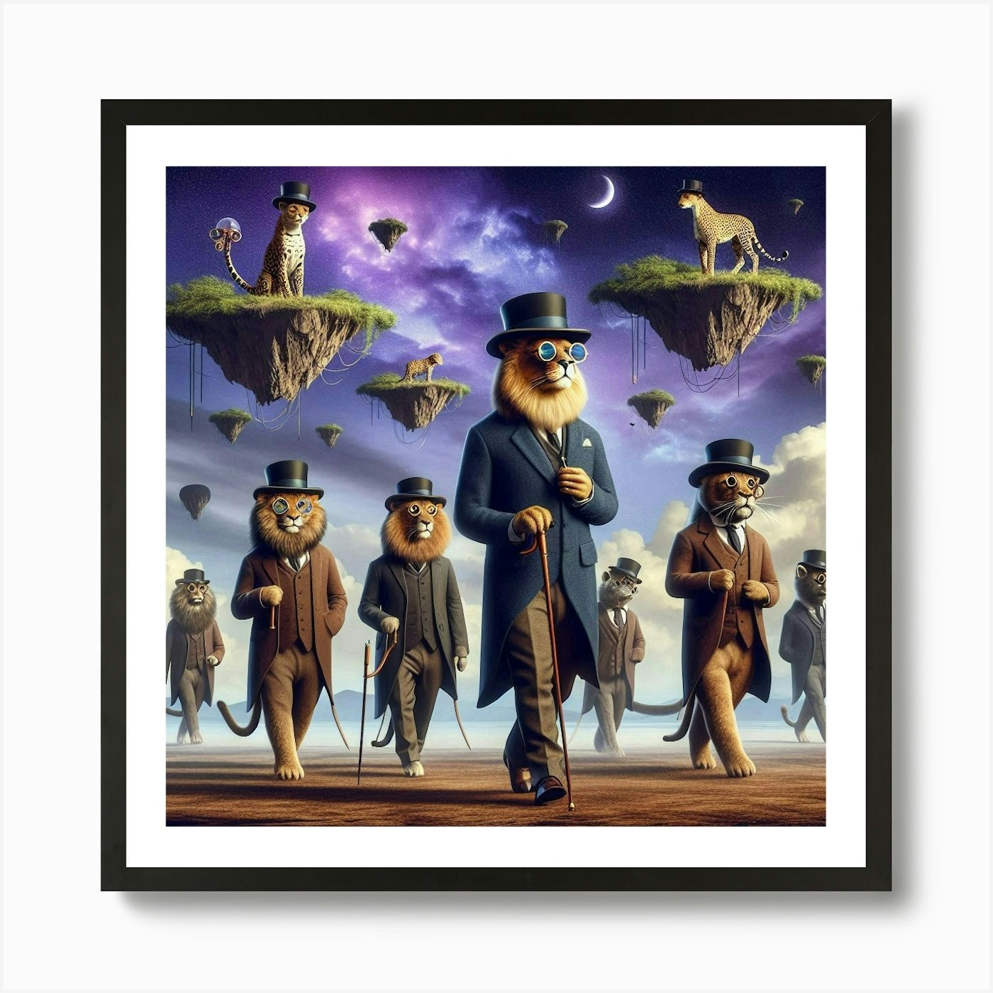 Lions In The Sky 1 Art Print Framed Wall Art Poster Canvas Print Picture