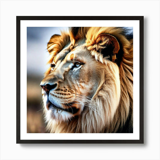 Lion Portrait 28 Art Print Framed Wall Art Poster Canvas Print Picture