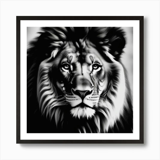 Lion Portrait 1 Art Print Framed Wall Art Poster Canvas Print Picture