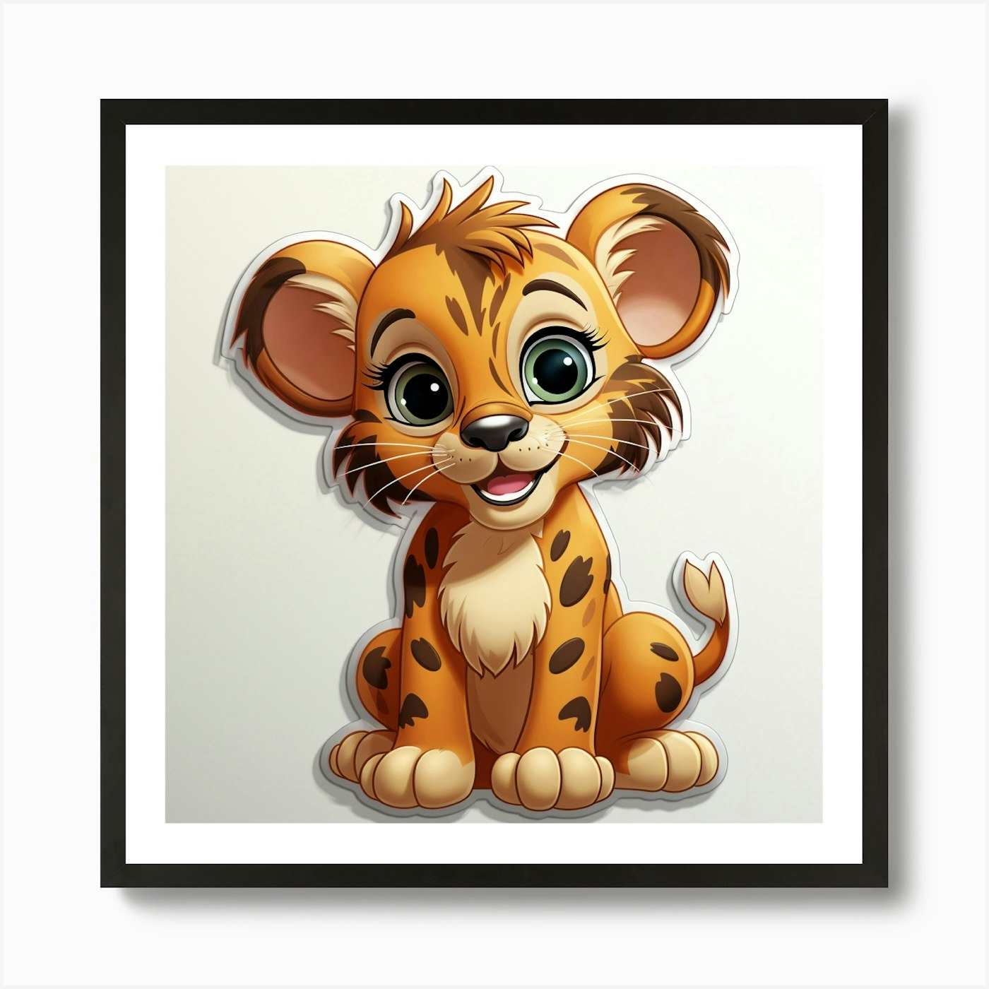 Lion Cub Sticker 3 Art Print Framed Wall Art Poster Canvas Print Picture