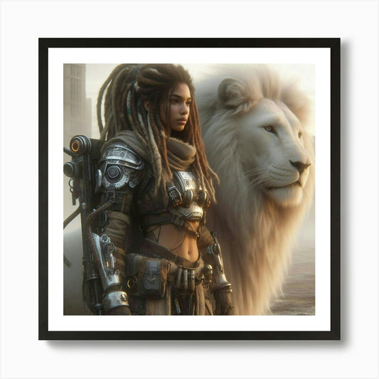 Wolf And Lion 1 Art Print Framed Wall Art Poster Canvas Print Picture