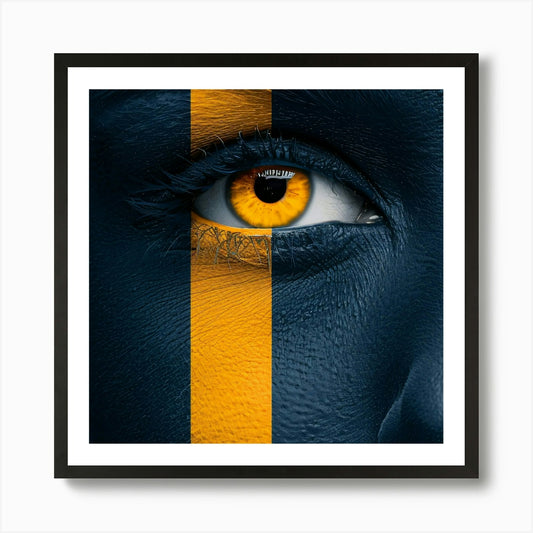 Eye Of The Lion Woman Face Paint Ar Framed Wall Art Poster Canvas Print Picture
