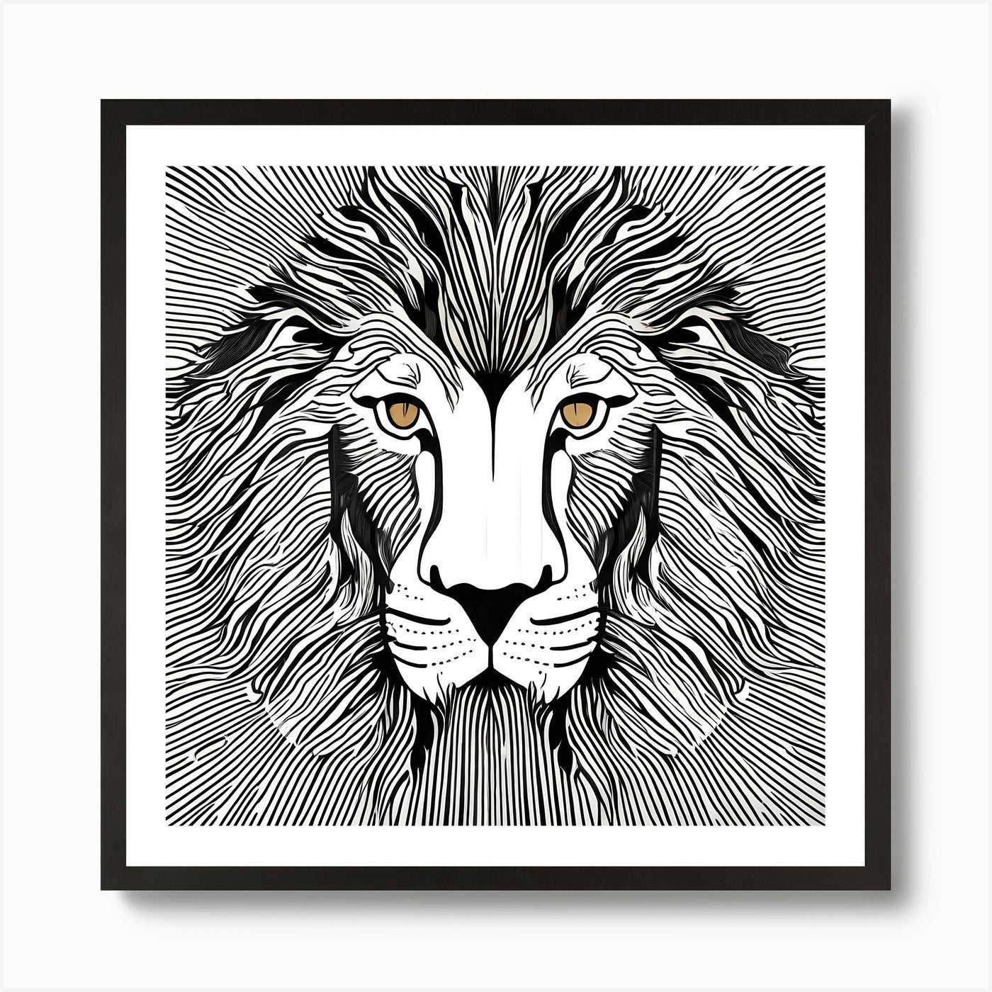 Lion Head Art Print Framed Wall Art Poster Canvas Print Picture