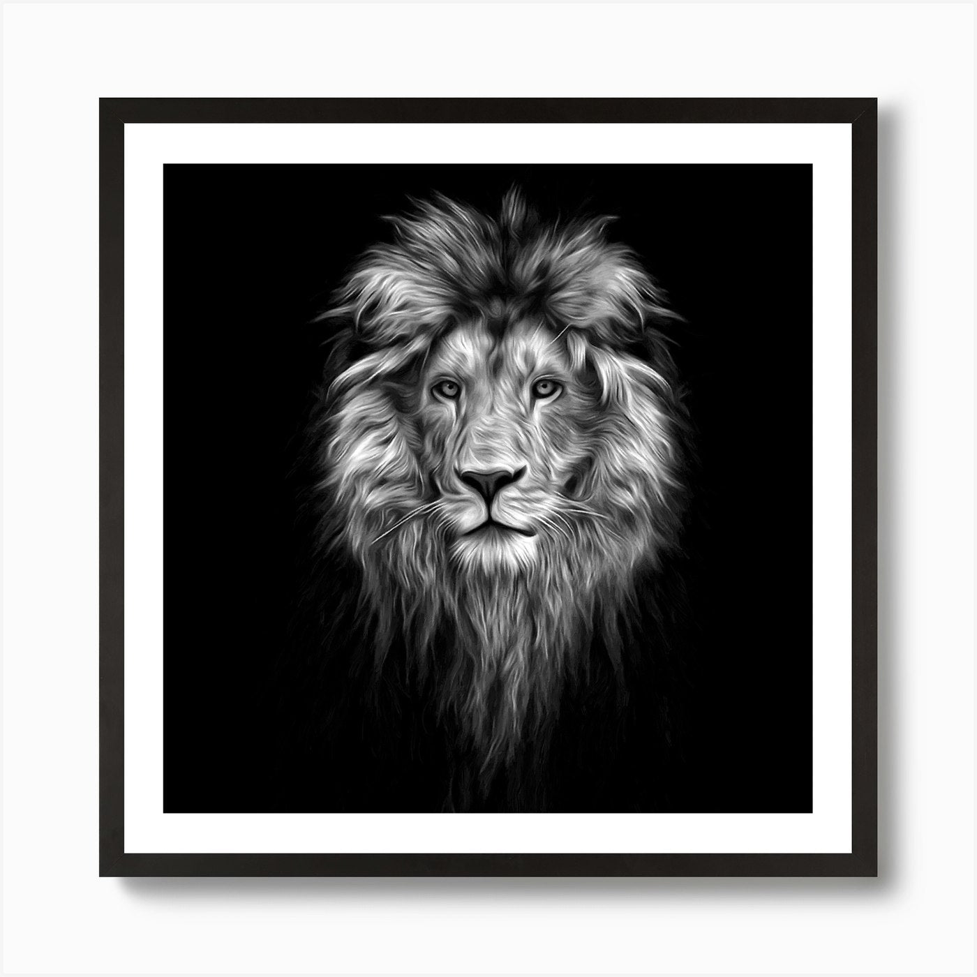 Lion Portrait Art Print Framed Wall Art Poster Canvas Print Picture