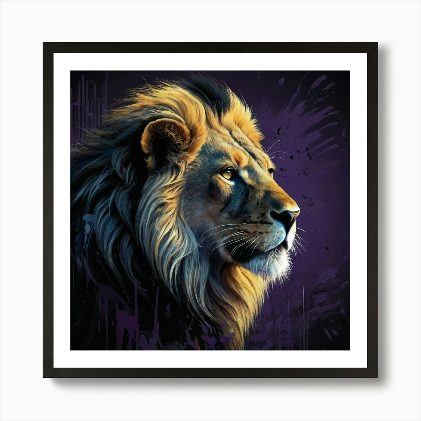 Lion Portrait 2 Art Print Framed Wall Art Poster Canvas Print Picture
